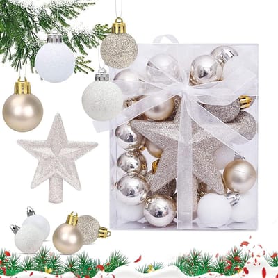 Kerstballen Set van 30 Stuks - 3 cm Plastic Versieringen voor Kerstboom - Glanzende en Matte Decoratie