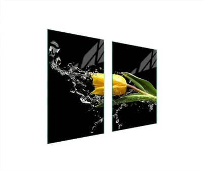 TMK ArtDeko - Beschermende Glazen Plaat - Tulpenmotief - 65x52 cm - Veelzijdig Gebruik