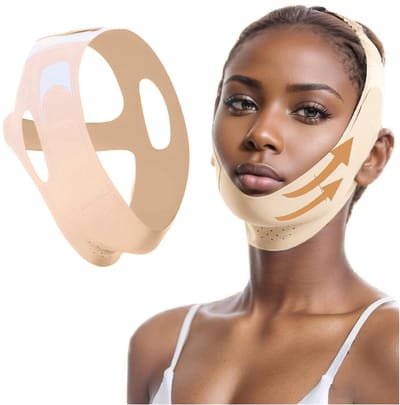 Dailygoods- Gezichtsverstevigingsband V-vormig - Gezichtslifting-bandage - Dubbele kin - Ademend nylon - Verstevigend ontwerp - Naadloos dragen