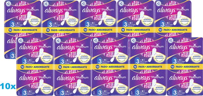 Always Platinum Day & Night Maandverband – 10 x 12 Stuks – Maat 3 – Met Vleugels – Extra Comfort & Bescherming