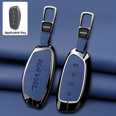 Auto Zinklegering Leer Sleutelhoesje Cover Voor Great Wall Haval H6 H9 H2 M6 Cool Dog Plus Uil Draak Max F7 F7X F7H H8 H3 gray
