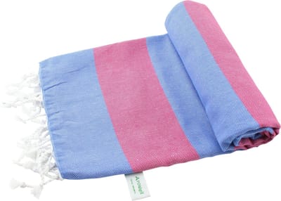 Arowell Double Banded Pestemal - Fouta - Hamamdoek - Hammamdoek - Blauw - Bordeaux - 180 x 100 cm