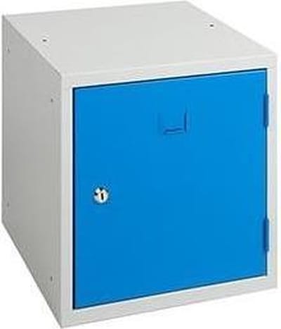 1-Deurs stapelbare lockerkast Blauw met cilinderslot met sleutel