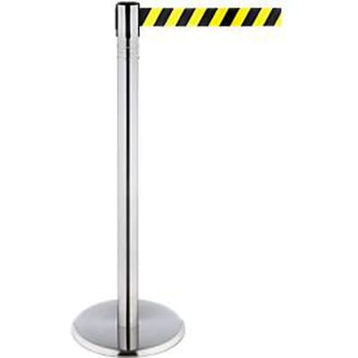 RS-GUIDESYSTEMS riempaal, roestvrij staal, 360° draaibare kop, hoogte 1000 mm, riemmaat L 2300 x B 50 mm, riemkleur geel/zwart