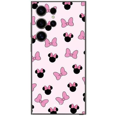Coque de téléphone - Maniacase - Samsung Galaxy S24 Ultra - Souple - Silicone - Minnie, noeud rose zwart