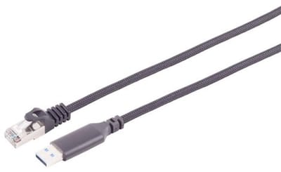 USB-A LAN Adapterkabel 1G, USB Typ A Stecker auf RJ45, ALU, schwarz, 1m