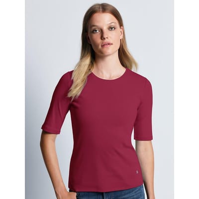 Shirt ronde hals model Velvet Van Bogner rood