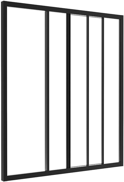 Vente-unique Schuifraam van gepoedercoat zwart aluminium 90 x 105 cm (B x H) -RAVENA