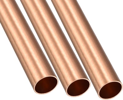 Koperen Buizen 20mm AD x 1mm Wanddikte - 100mm Lang - Set van 3 Rechthoekige Slangen voor Doe-Het-Zelf Projecten en Huishoudelijke Toepassingen
