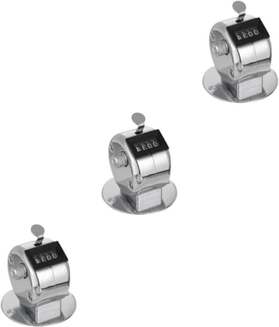 Handmatige Puntenteller - Mechanische Teller - Activiteiten Tellen - Metalen Constructie - 3 Stuks - Zilver