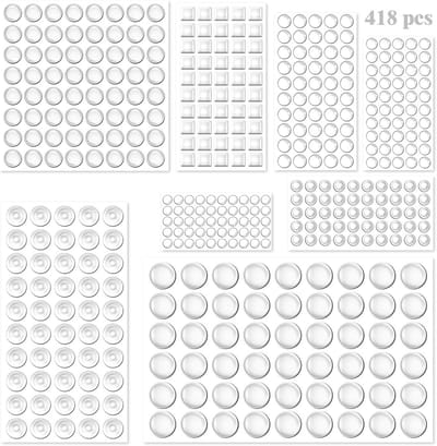 Transparante Rubberen Buffers - 414 Stuks, Zelfklevende Aanslagbuffers voor Deuren, Kasten en Toetsenborden