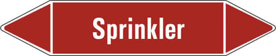 Sprinkler leidingmarkering op vel 75 x 17 mm - 8 per vel