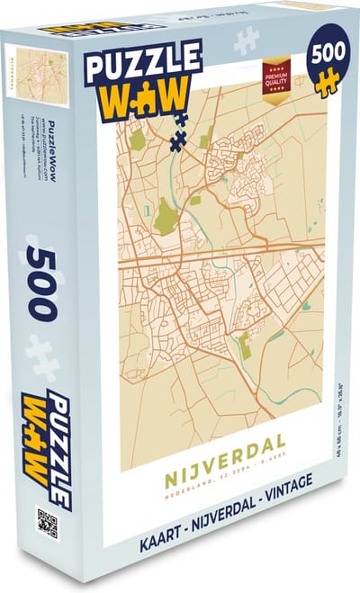 Puzzel Kaart - Nijverdal - Vintage - Legpuzzel - Puzzel 500 stukjes