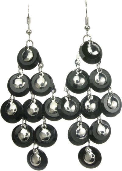 Behave - Oorhangers dames - Glam stijl zwart zilverkleur - Party look