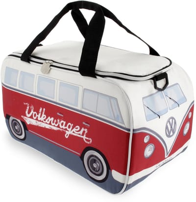 BRISA VW Collection - Volkswagen geïsoleerde koel-warmte-thermo-picknick-lunchbox voor levensmiddelen in T1 Bulli Bus-design (petrol & bruin/25 l)