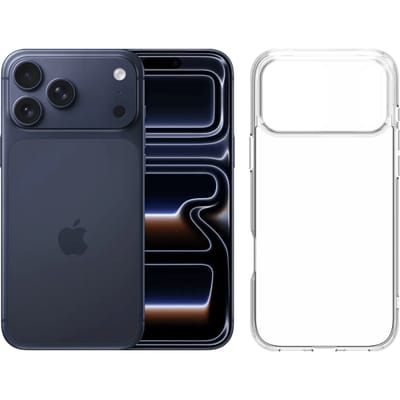 Apple iPhone 17 Pro Max 256GB Blauw + BlueBuilt Protective Back Cover Transparant