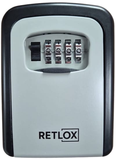 RETLOX Sleutelkluis voor Buiten – Sleutelkastje met Code – Sleutelkluisje – Kluis – Sleutelkastje inclusief Wandmontage – Waterbestendig – Grijs