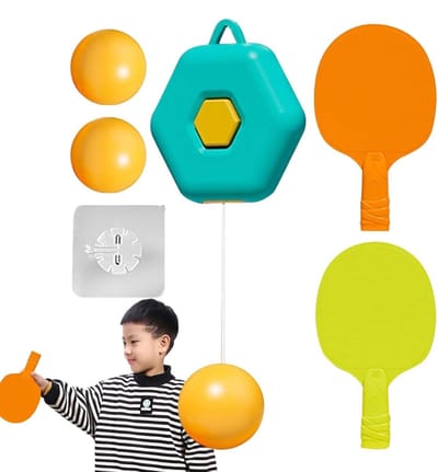 Tafeltennis Trainer - Pingpong Oefener - Vaardigheden Verbeteren - Automatische Terugslag - 150 cm Draad - Blauw