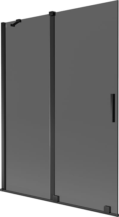 Mexen Velar twee-gleuf douchewand 2-vleugel schuifbaar 130 x 150 , grafiet, zwart - 896-130-000-41-70