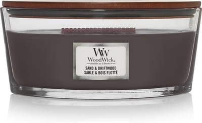 WoodWick Heartwick Flame Ellipse Geurkaars - Sand & Driftwood - 50 branduren