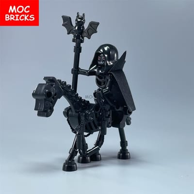 Enkele MOC Bakstenen DOE-HET-ZELF Dark Messenger Magiërs Groep Schedel Skelet Paard Bouwstenen Mini Poppen Speelgoed Ideaal Voor Kinderen Cadeaus 1pcs black