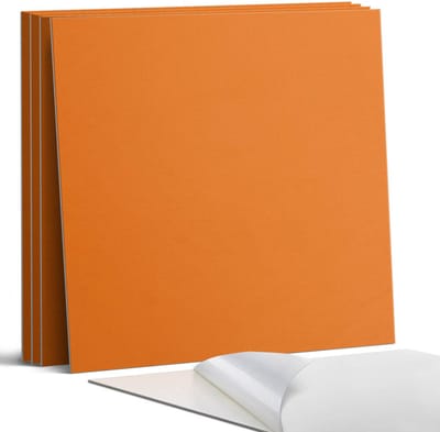 Coloray Wandpanelen Zelfklevend - Kleur Oranje Zelfklevende Wandpanelen - 50 cm x 50 cm - Oranje Wandpaneel PVC - 4 stuks - Eénkleurige Wandpanelen Zelfklevend - Wandbord Keuken - Wandpaneel Badkamer