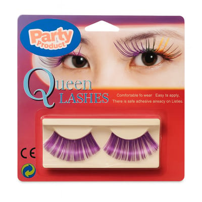 Licht Paarse Nepwimpers – Party Product Queen Lashes – Lange Feestwimpers voor Carnaval, Cosplay & Themafeesten
