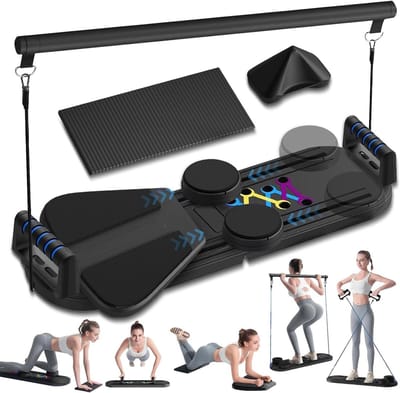 Pilates Board - Thuis Fitness - Core Training - Automatische Terugslag - 36 kg - Zwart