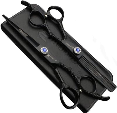 Professionele linkshandige kappersschaar set van 6 inch - Hoge kwaliteit 440C scharen voor haarstyling en knippen (2 stuks)