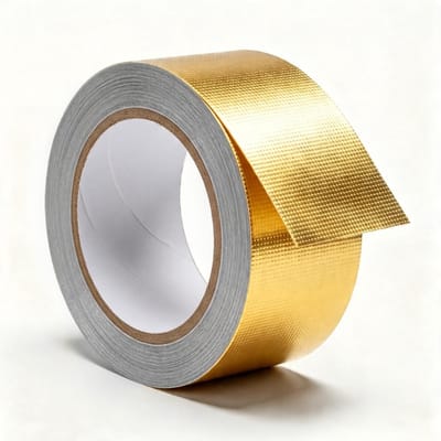 Warmtereflecterend en vlamvertragend aluminium plakband, weerbestendig, 5 cm x 20 m voor kachels, verwarmingsbuizen en ventilatie toepassingen