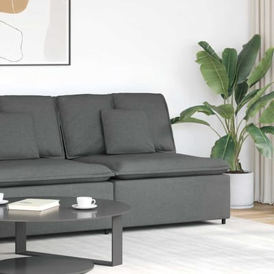 vidaXL - Modulaire - bank - middenmodule - met - kussens - 100 - cm - donkergrijs