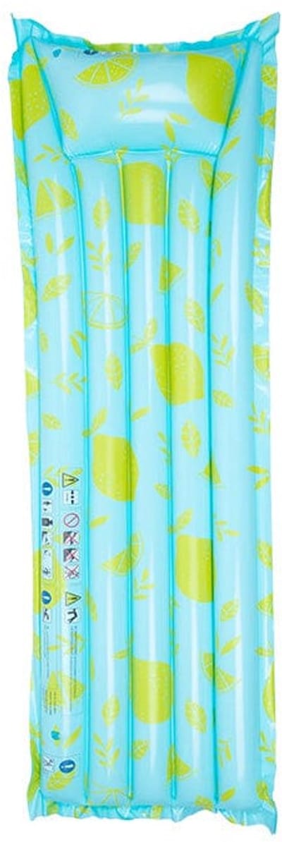 Swim Essentials - luchtbed - 177 x 67 x 19 cm - Citroen - Blauw/Groen