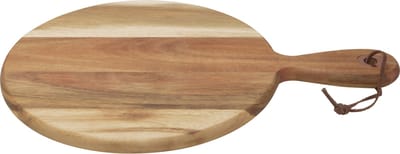 Point-Virgule - Ronde serveerplank met handvat - Acaciahout - 35x24.5x1.5cm