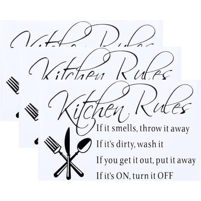 3 stuks Engelse letters patroon muursticker verwijderbare doe-het-zelf muursticker behang voor huis keuken decor gray