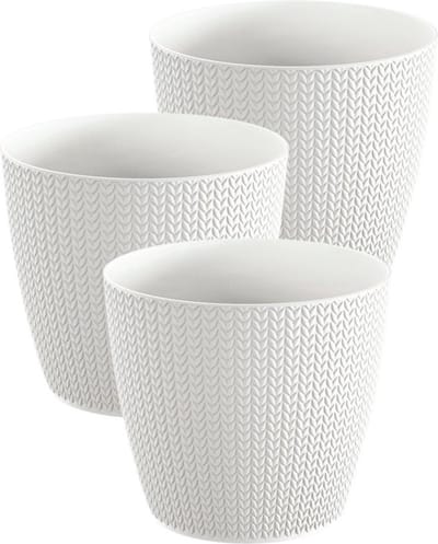 3 Bloempotten Sumela smartpot wit 5L met drainagesysteem haakmotief3
