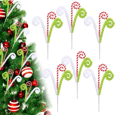 Dailygoods- Zuurstokken 6 stuks - Kerstboomversiering - Kerstdecoratie - Suikerstok-ornamenten - Lichtgewicht - Feestelijke sfeer - Kerstversiering