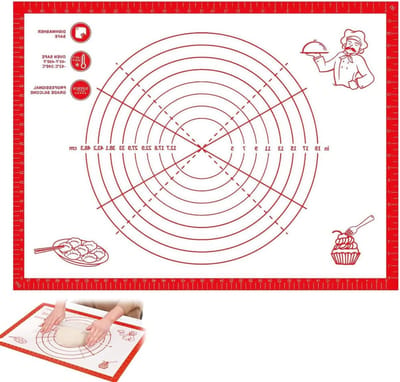 Siliconen Bakmat 80 x 60 cm - Herbruikbare Antikleef Bakmat met Maatvoering voor Deeg, Fondant en Pizza