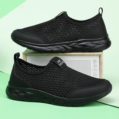 Dames Hardloopschoenen Mesh Ademend Comfortabel Outdoor Sporten Koppel Sneakers Zomer Lichtgewicht Wandelschoenen Heren 36 zwart