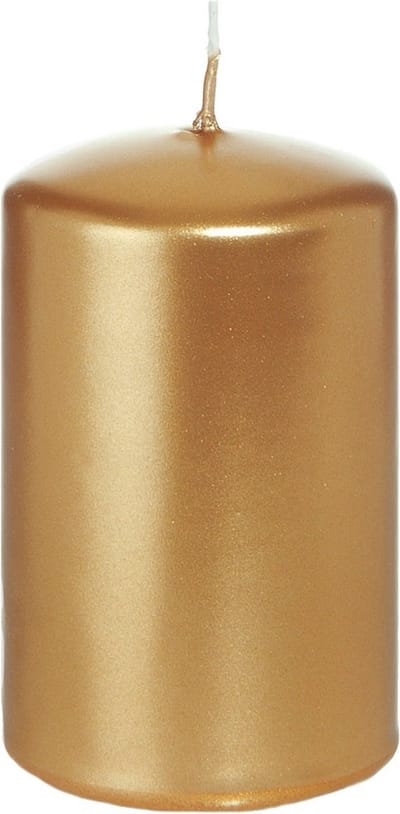 Cilinderkaars/stompkaars - goud - 5 x 8 cm - 18 branduren - horeca kaarsen