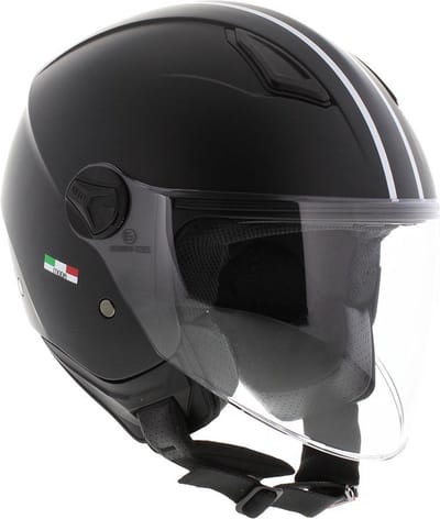 Vito Moda kinder jethelm bambino mat zwart - Kinder M - Scooterhelm Snorfietshelm Motorhelm