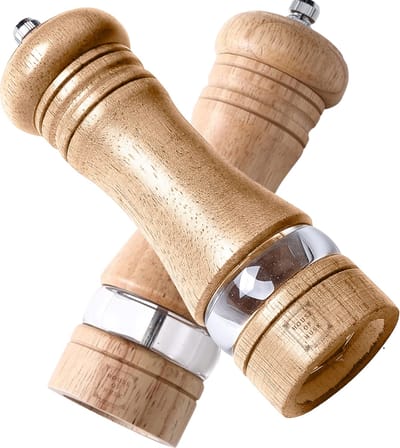 House of Husk Pepermolen en Zoutmolen Set - Peper en Zoutstel - Kruidenmolen - Premium Acacia Hout - 17CM