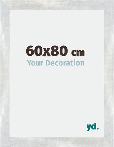 Your Decoration - Fotolijst 60x80 cm - MDF - Zilver Glanzend Vintage - Mura