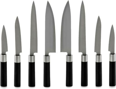 Kinvara Keukenmessen set 8 stuks zilver RVS - Koksmessen