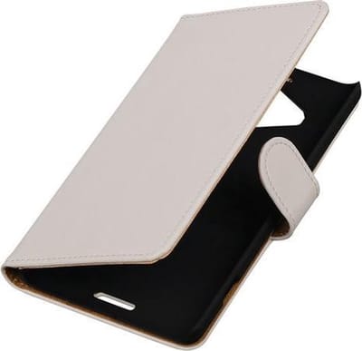 Microsoft Lumia 950 XL - Effen Booktype Wallet Hoesje Wit