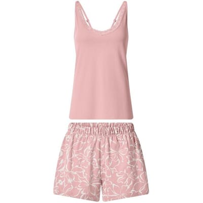 ESMARA Dames shortama met kant (Roze, XS (32/34))