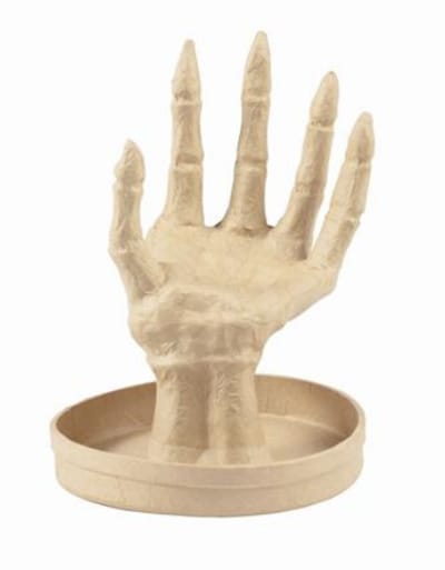 Decopatch schaal met skelet hand links