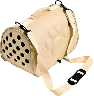Huisdier Draagtas - Reistas Huisdier - Dieren Vervoeren - Stevig EVA Materiaal - L Max 7.5kg - Champagne Goud