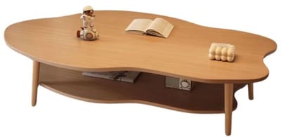 Emvae Salontafel - Salontafel met Opbergruimte - Koffietafel - Wolk vorm - 100 x 50 x 40 cm - Hout