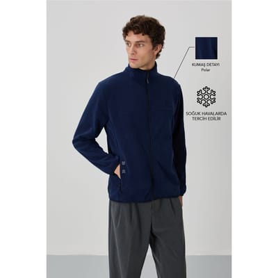 Heren Pluche Zip-voor Sweatshirt