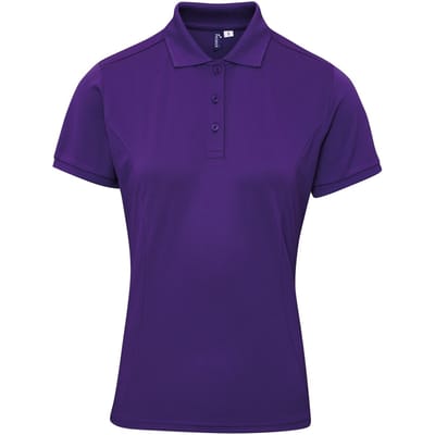 Premier Dames/dames Coolchecker Plus Piqu Polo met CoolPlus (Paars)